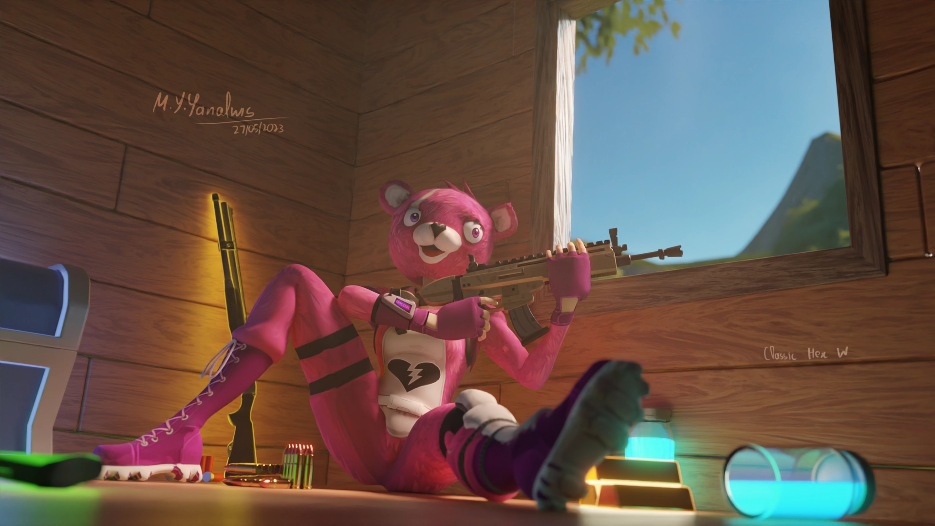 Made this artwork of cuddle team leader camping