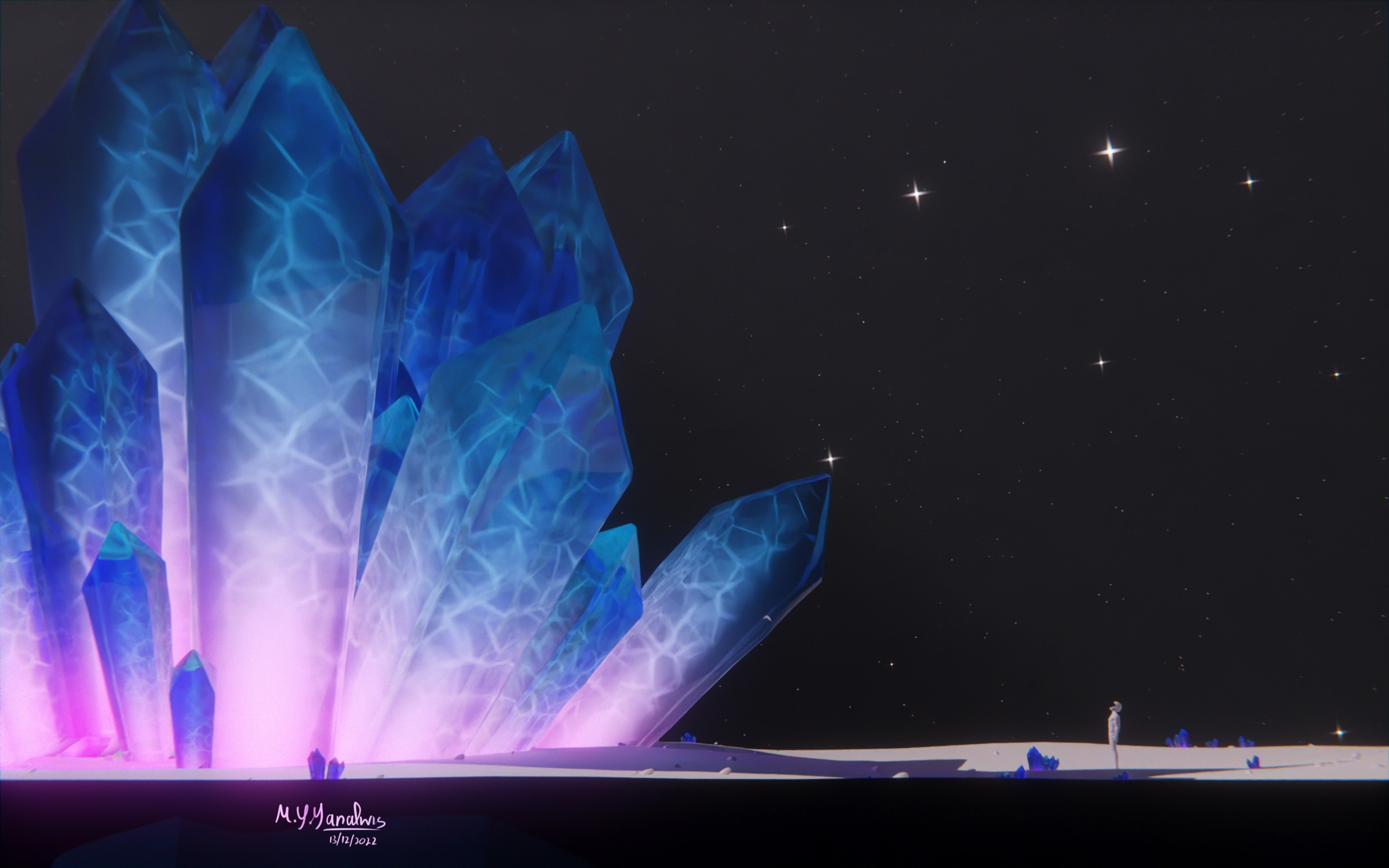 Crystal Scene 'inspired'(copied) from my friend's drawing